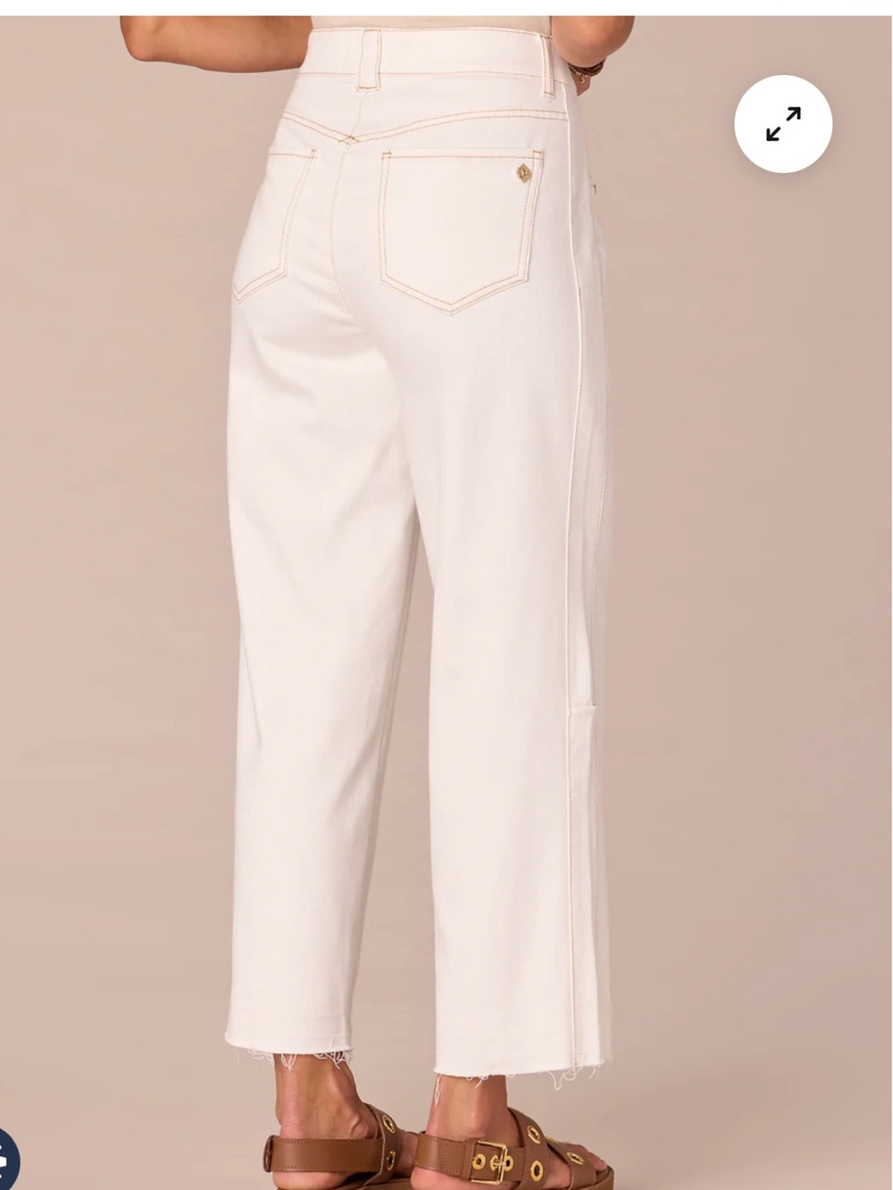 Democracy AB Solution Skyrise cream denim jeans with frayed hem size 10 - Picture 2 of 11